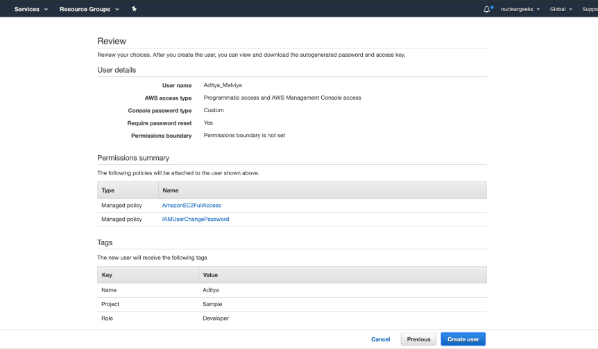 How to create IAM User in AWS step by step – THE NUCLEAR GEEKS