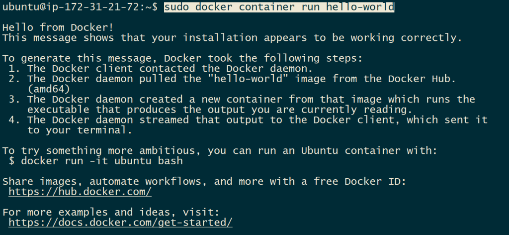 docker hello-world